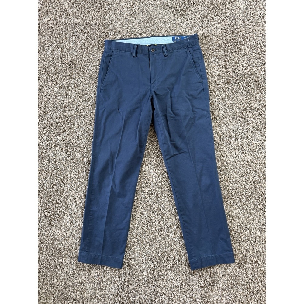 Polo Ralph Lauren Mens Stretch Straight Fit Chino Pants Navy Blue 32x30